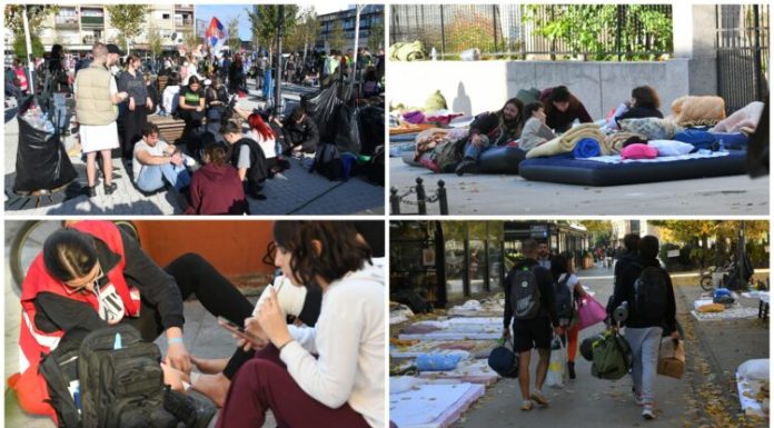 Studenti koji su prespavali na trgu u Inđiji zahvaljuju se domaćinima: Građani im spremili jorgane, ugostitelji otključali lokale