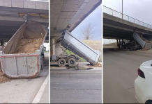 Kamion se zakucao u nadvožnjak, vozač van životne opasnosti: Pogledajte neverovatne scene kod Orlovače